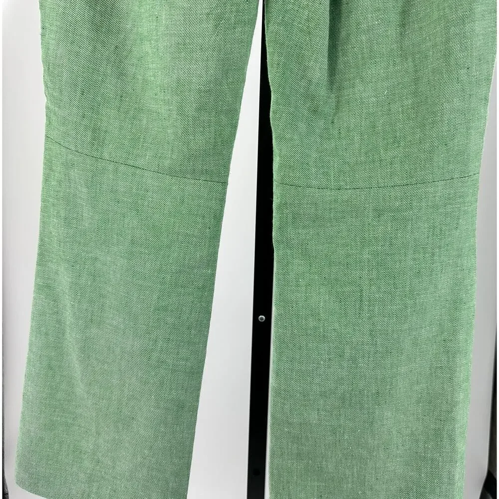 J.Crew Hayden Green Linen Blend Cropped Pants Women’s Size 0 Summer Trouser - Picture 6 of 9